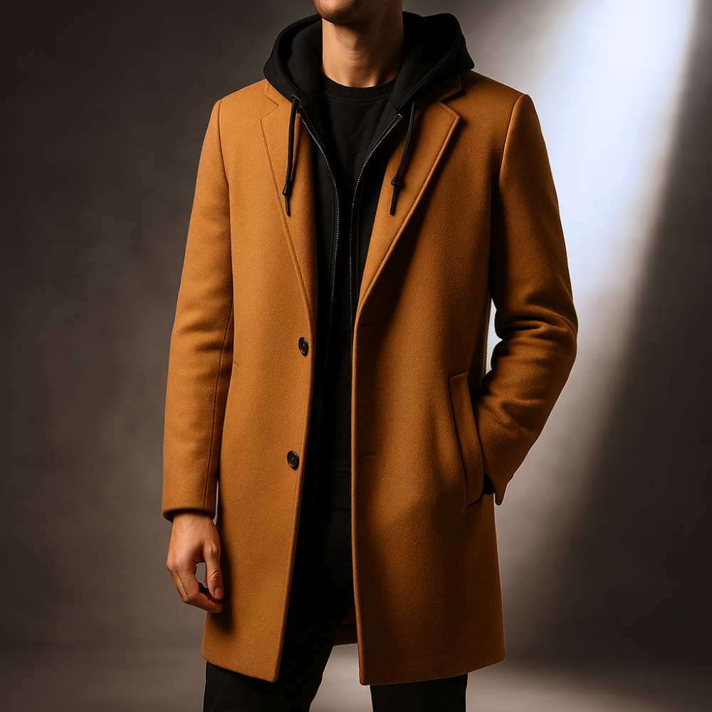 HARRISON OF CALIFORNIA | WOOL HOODED COAT FOR MEN