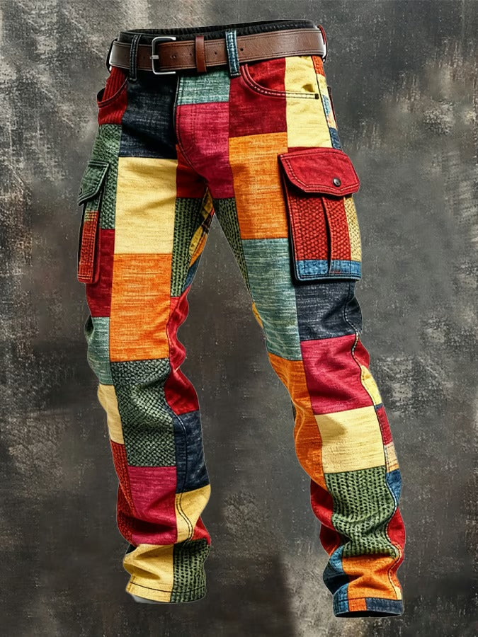 HARRISON OF CALIFORNIA | PATCHWORK CARGO PANTS FOR MEN