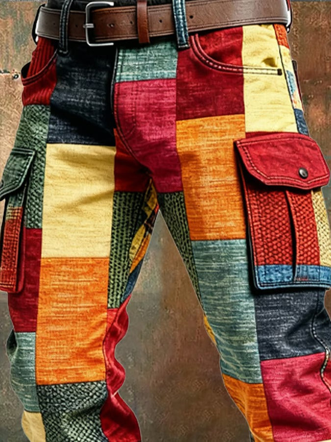 HARRISON OF CALIFORNIA | PATCHWORK CARGO PANTS FOR MEN