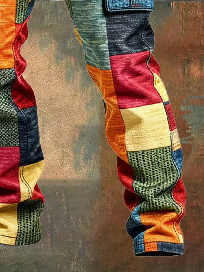 HARRISON OF CALIFORNIA | PATCHWORK CARGO PANTS FOR MEN
