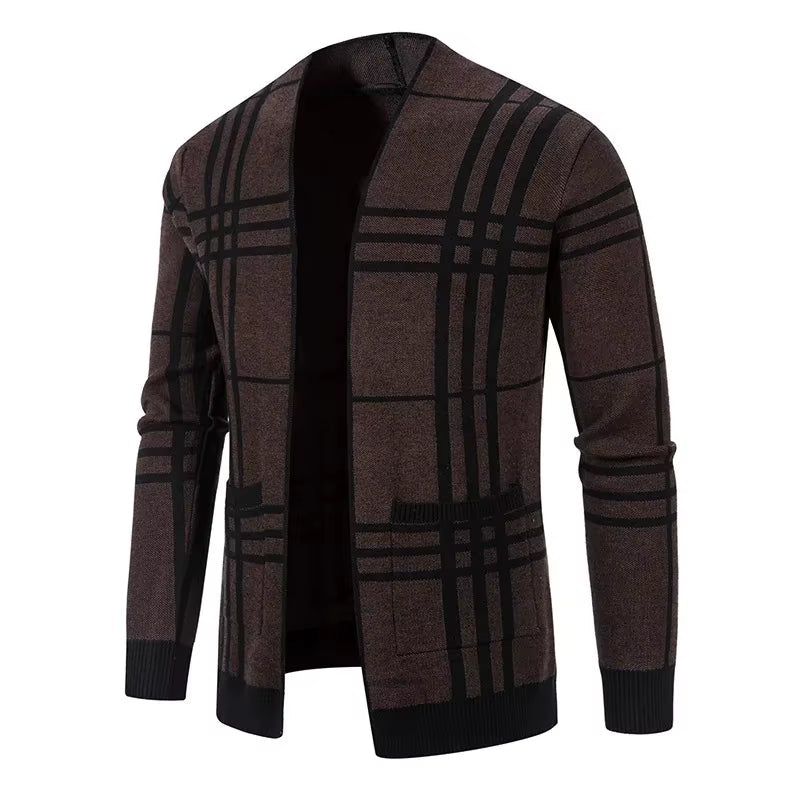 HARRISON OF CALIFORNIA | CHECKERED KNIT CARDIGAN FOR MEN