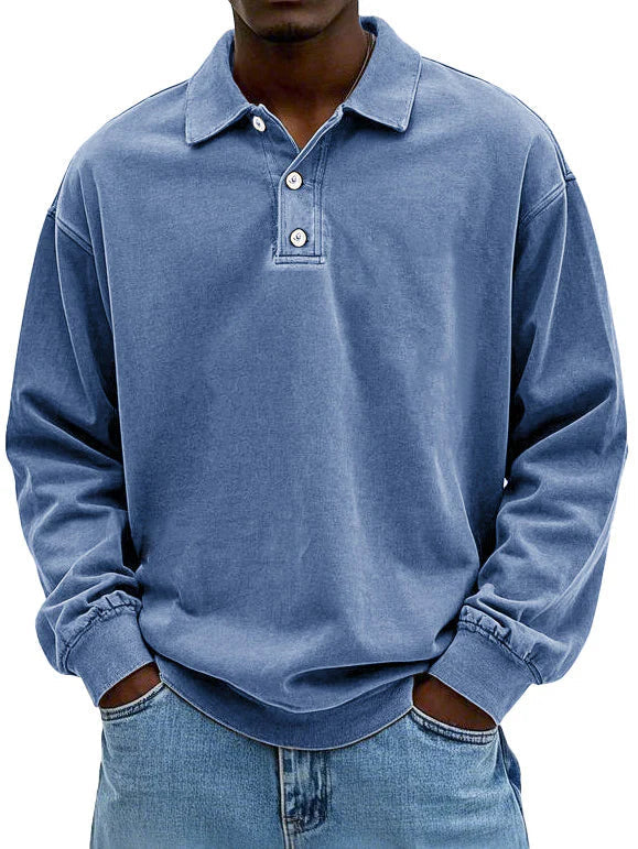 HARRISON OF CALIFORNIA | DAILY LONG SLEEVE POLO SHIRT FOR MEN