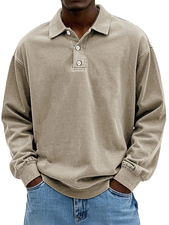 HARRISON OF CALIFORNIA | DAILY LONG SLEEVE POLO SHIRT FOR MEN