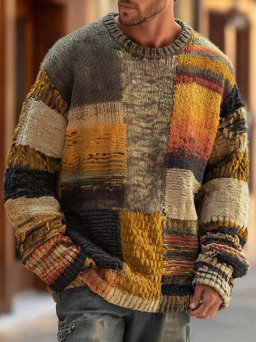 HARRISON OF CALIFORNIA | ABSTRACT KNIT SWEATER FOR MEN