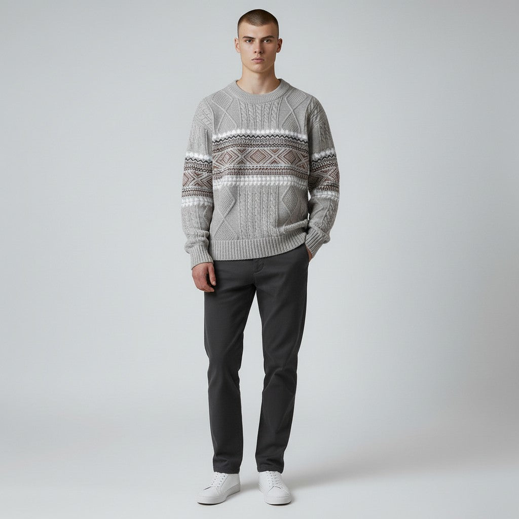 HARRISON OF CALIFORNIA | NORDIC KNIT PULLOVER FOR MEN