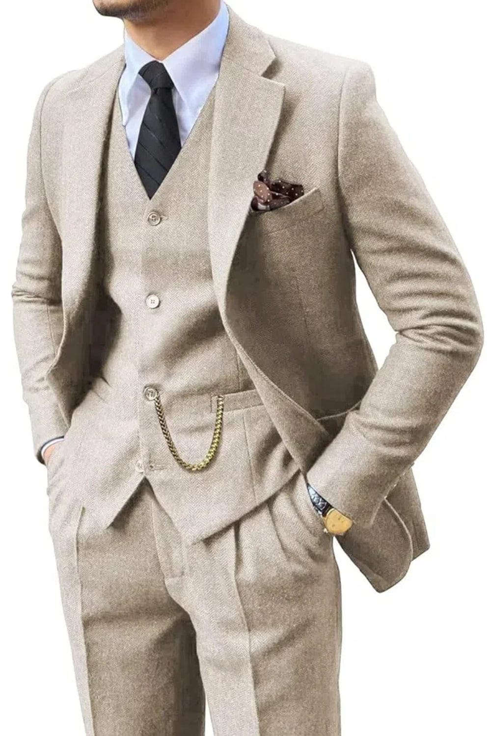 HARRISON OF CALIFORNIA | HERRINGBONE SUIT FOR MEN