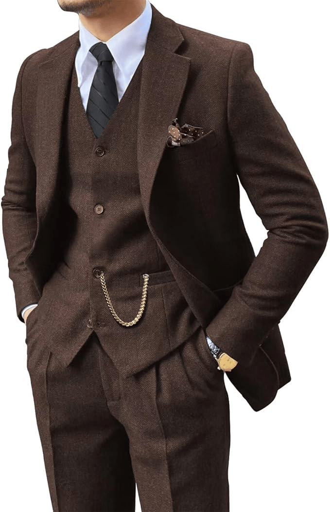 HARRISON OF CALIFORNIA | HERRINGBONE SUIT FOR MEN