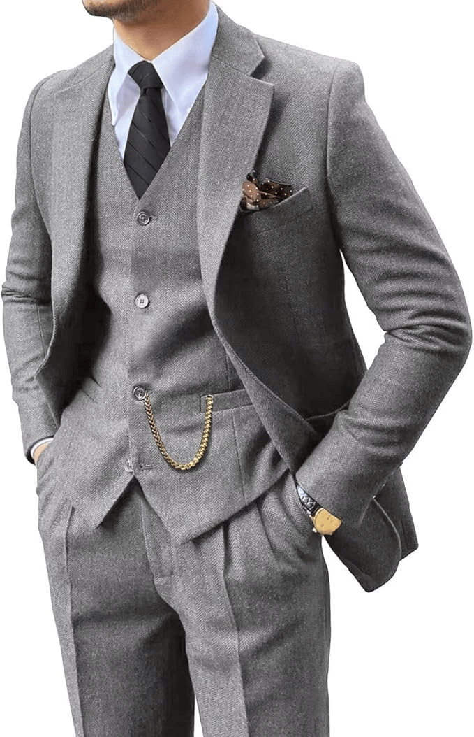 HARRISON OF CALIFORNIA | HERRINGBONE SUIT FOR MEN